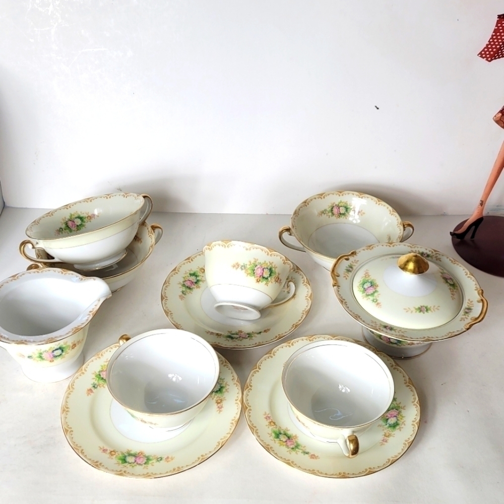 Spencer By Japan Bone China  Unique Antique Of  11 Pieces